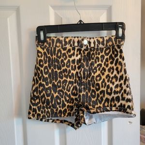 Topshop High Waist Denim Shorts